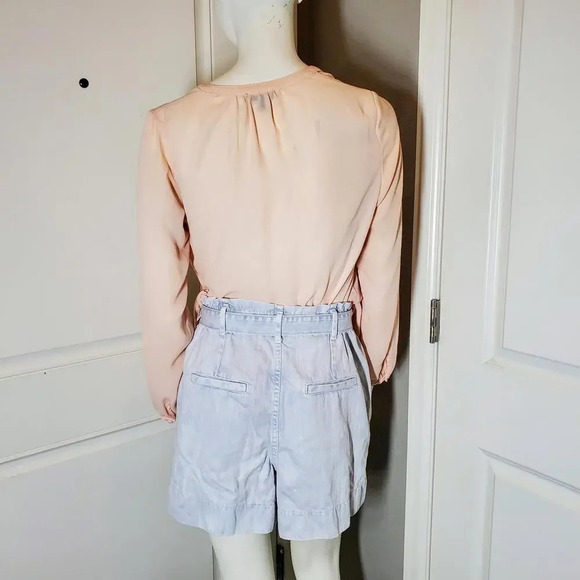 Spense Light Pink Peach Sheer V-Neck Blouse Women's Size Small EUC - Picture 5 of 15